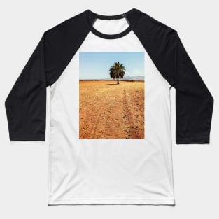 A Palm Tree Standing Alone on Dry Field Baseball T-Shirt